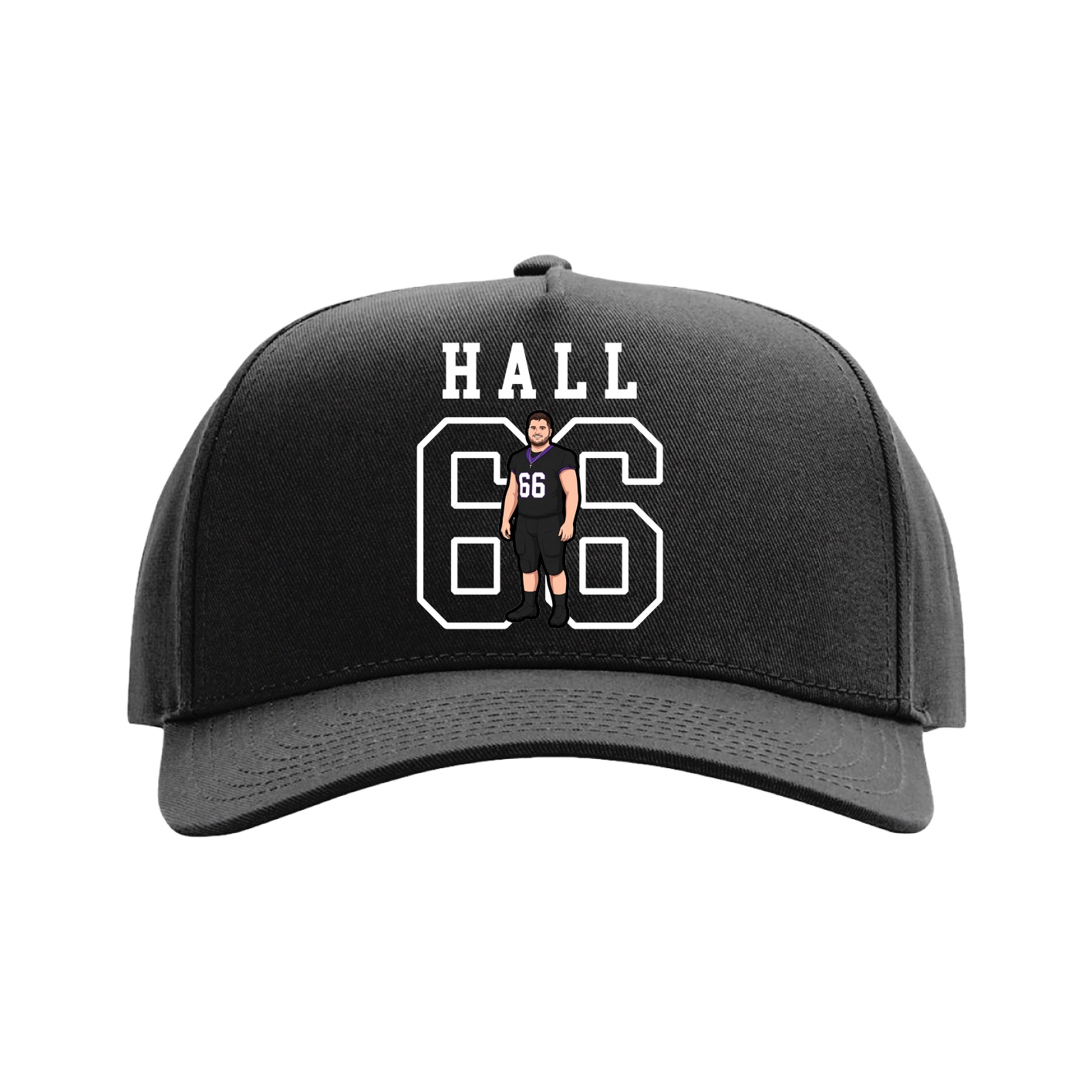 Full Fabric Five-Panel Champ Cap — Shirsey in Black