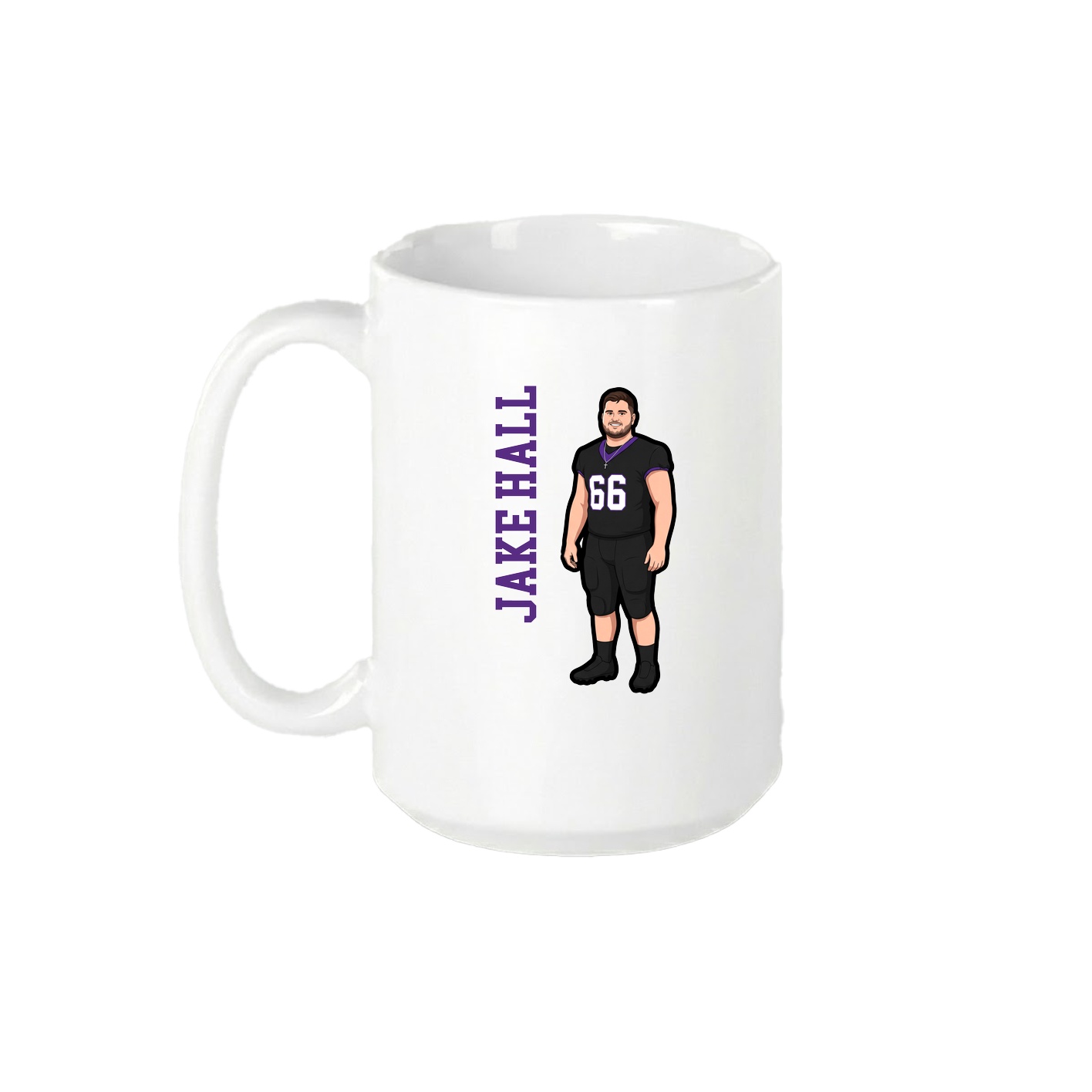 15oz Coffee Mug — Name Vertical in White