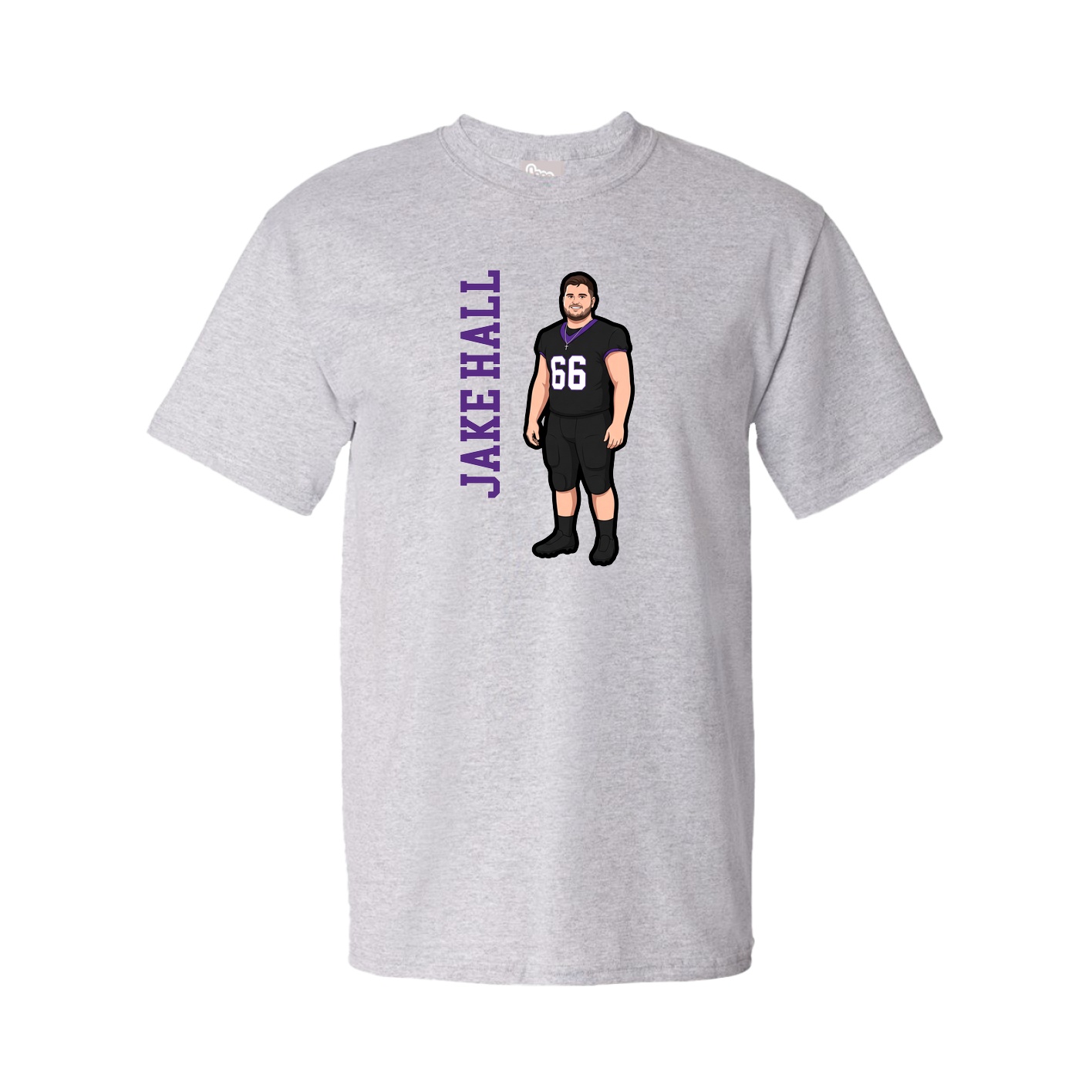 Tee — Name Vertical in Grey
