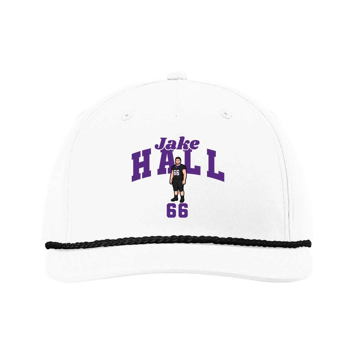 Five-Panel Classic Rope Cap — Signature Arch in White