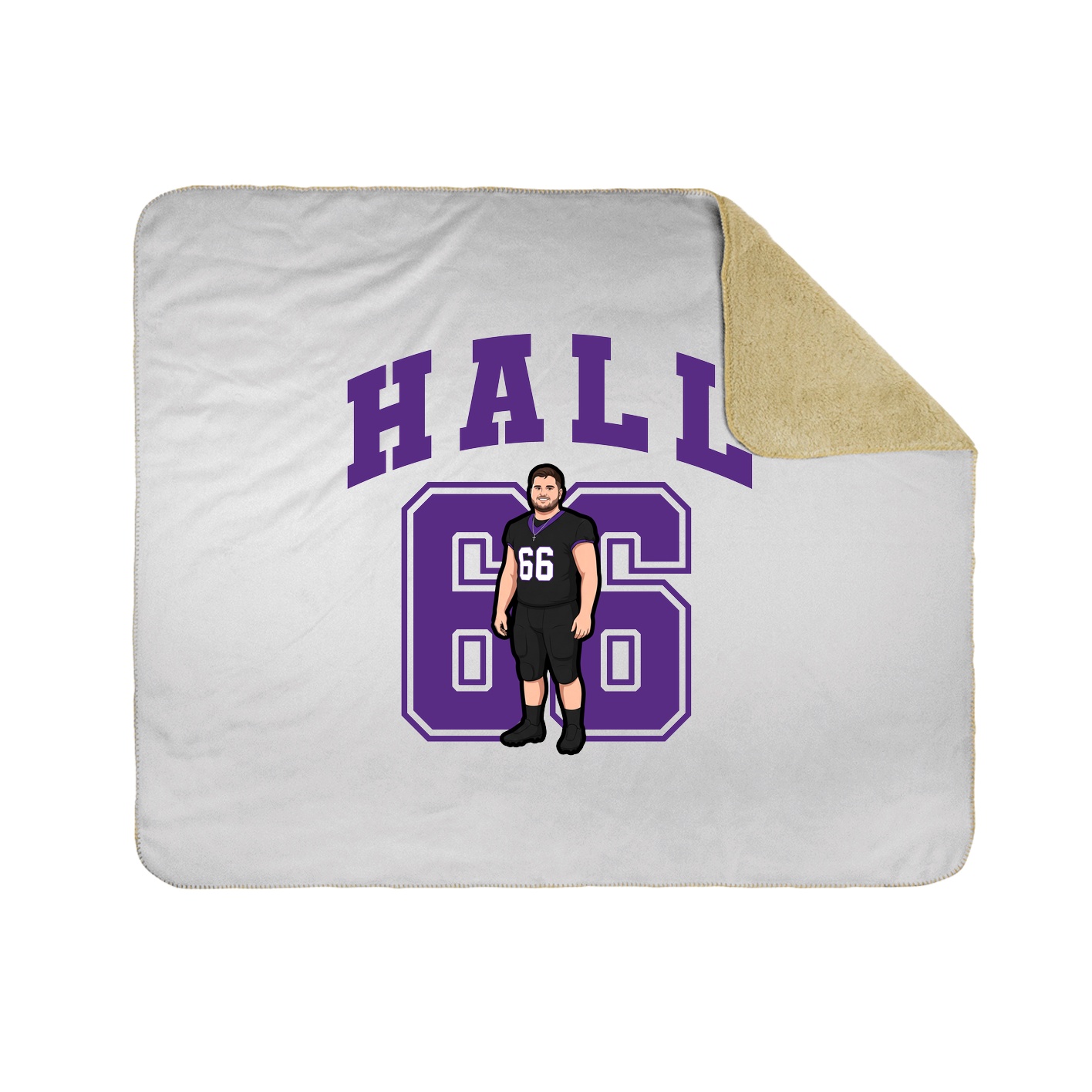 Throw Blanket — Number in White