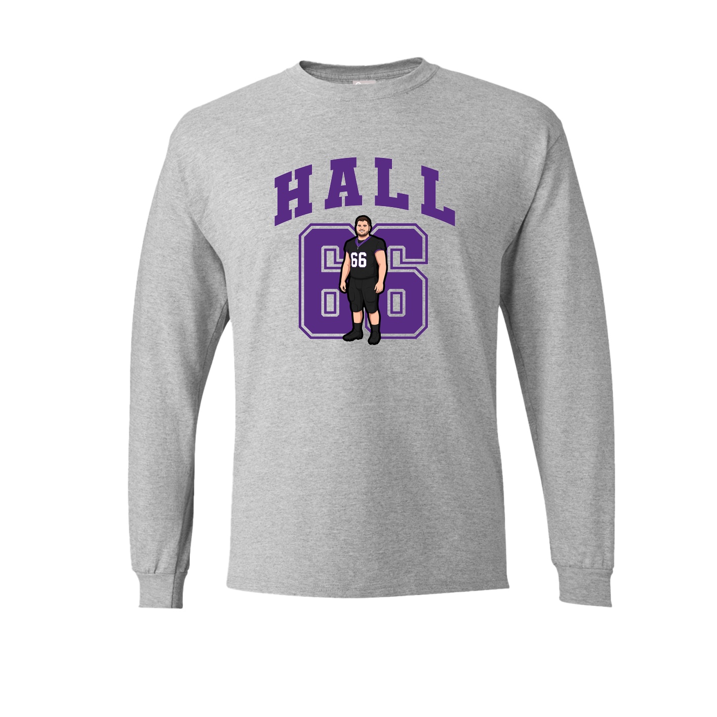 Long Sleeve Tee — Number in Grey