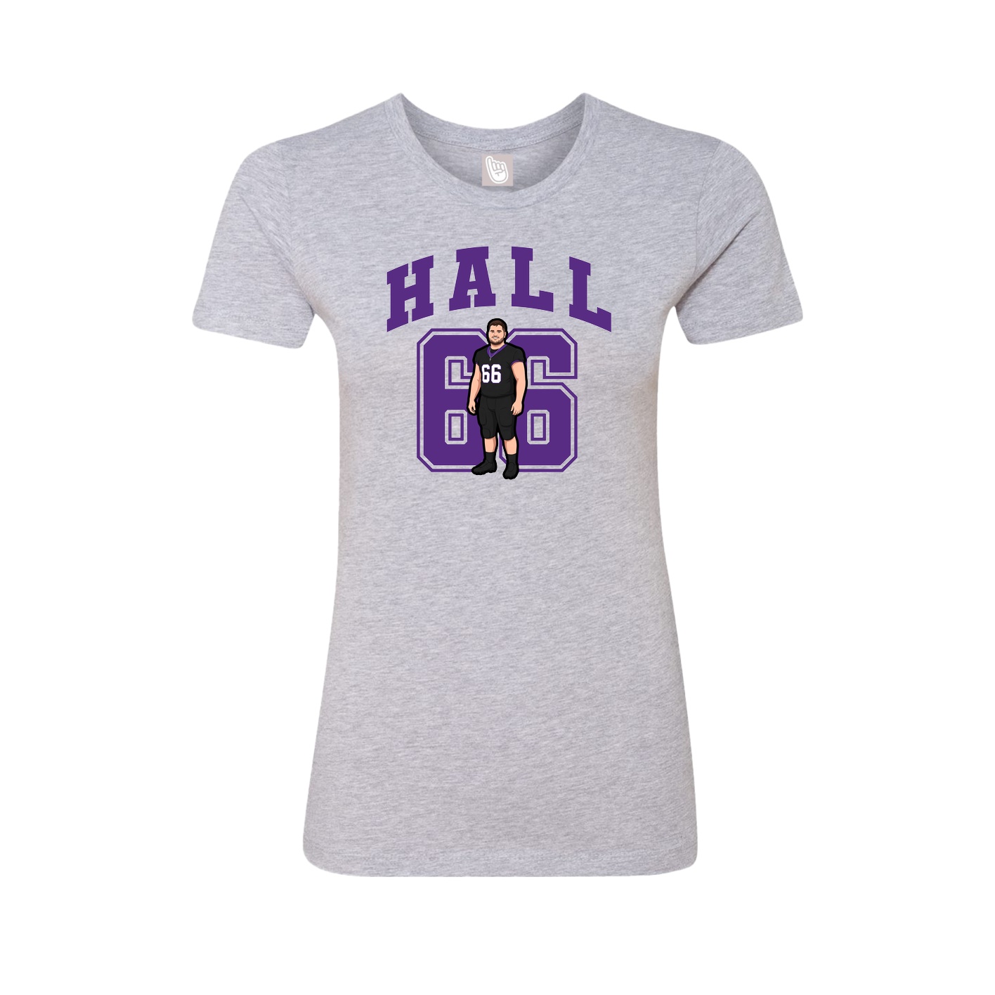 Fitted Women's Tee — Number in Grey