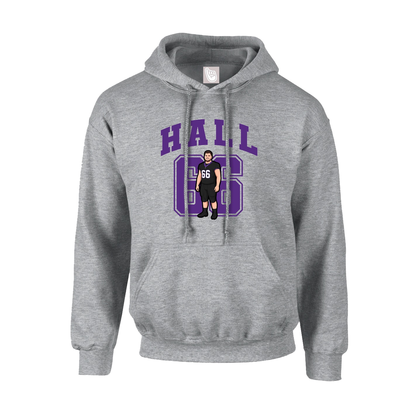 Hoodie — Number in Grey