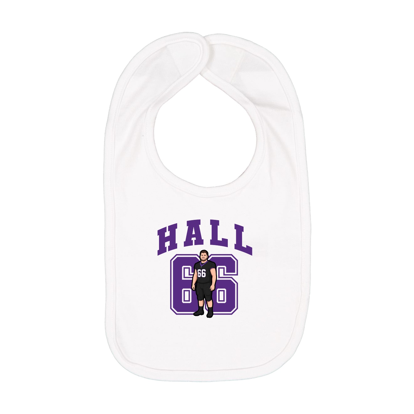 Infant Bib — Number in White