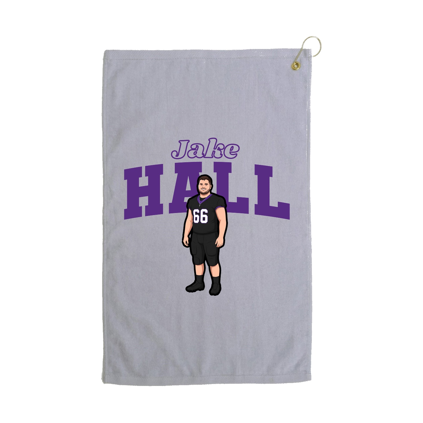 Golf Towel — Name Arch in Grey