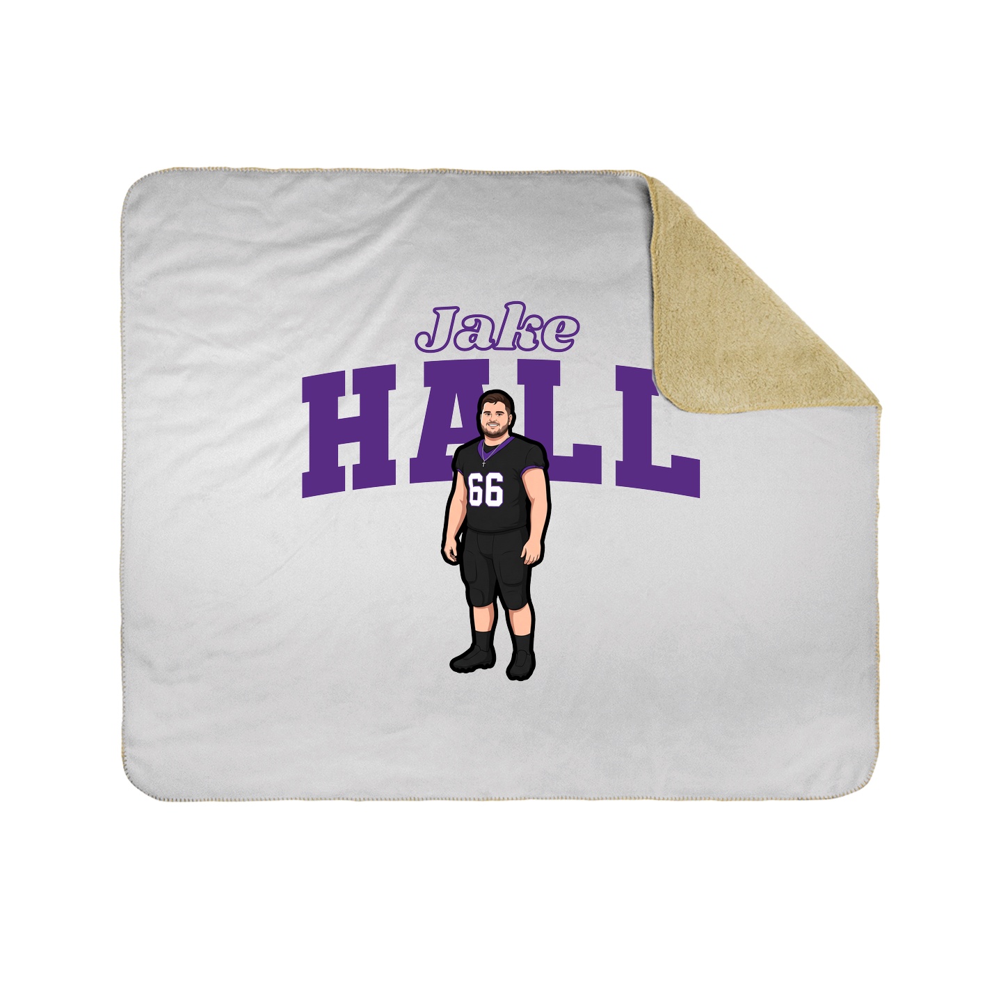 Throw Blanket — Name Arch in White