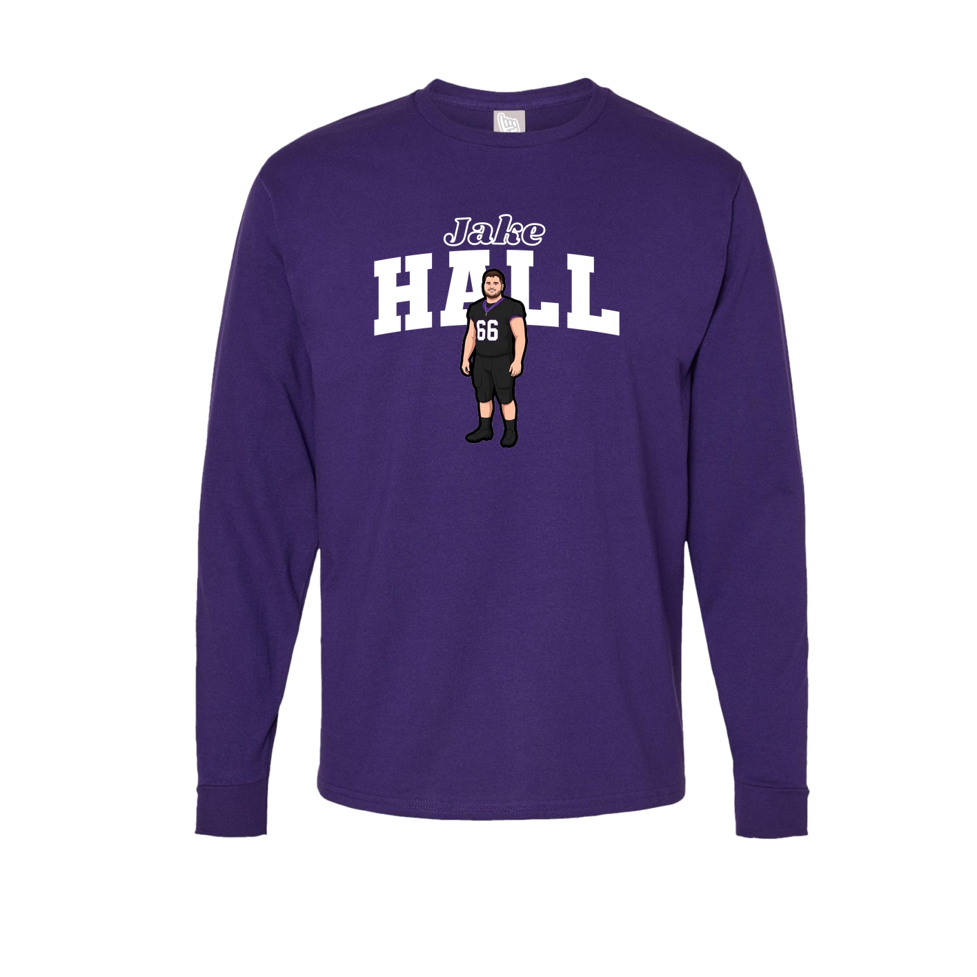 Long Sleeve Tee — Name Arch in Purple