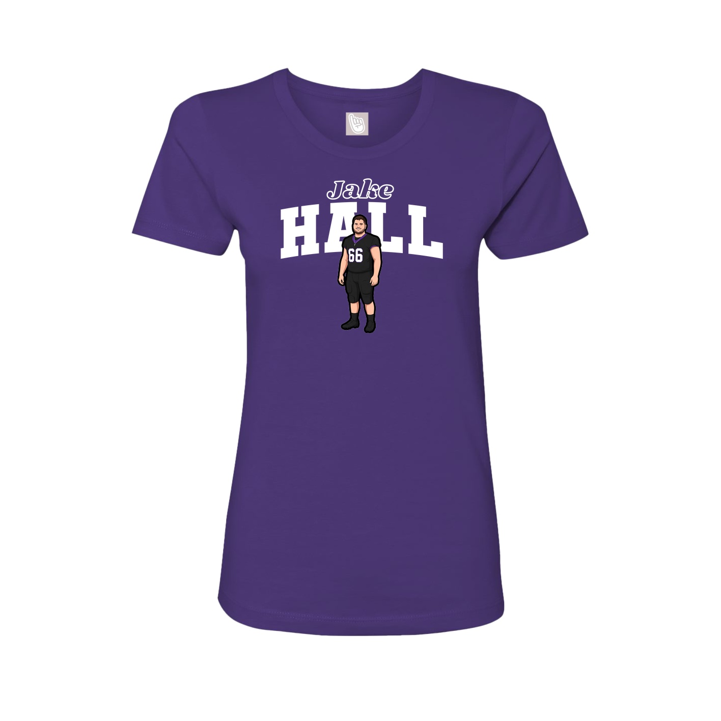 Fitted Women's Tee — Name Arch in Purple