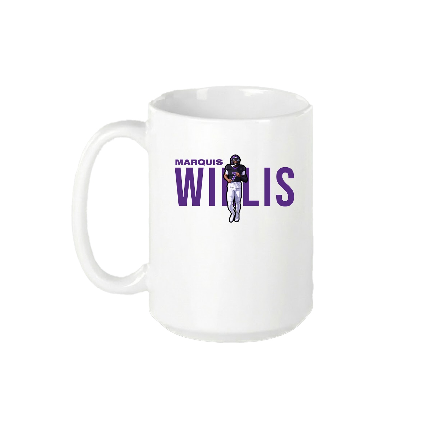 15oz Coffee Mug — Player Name in White