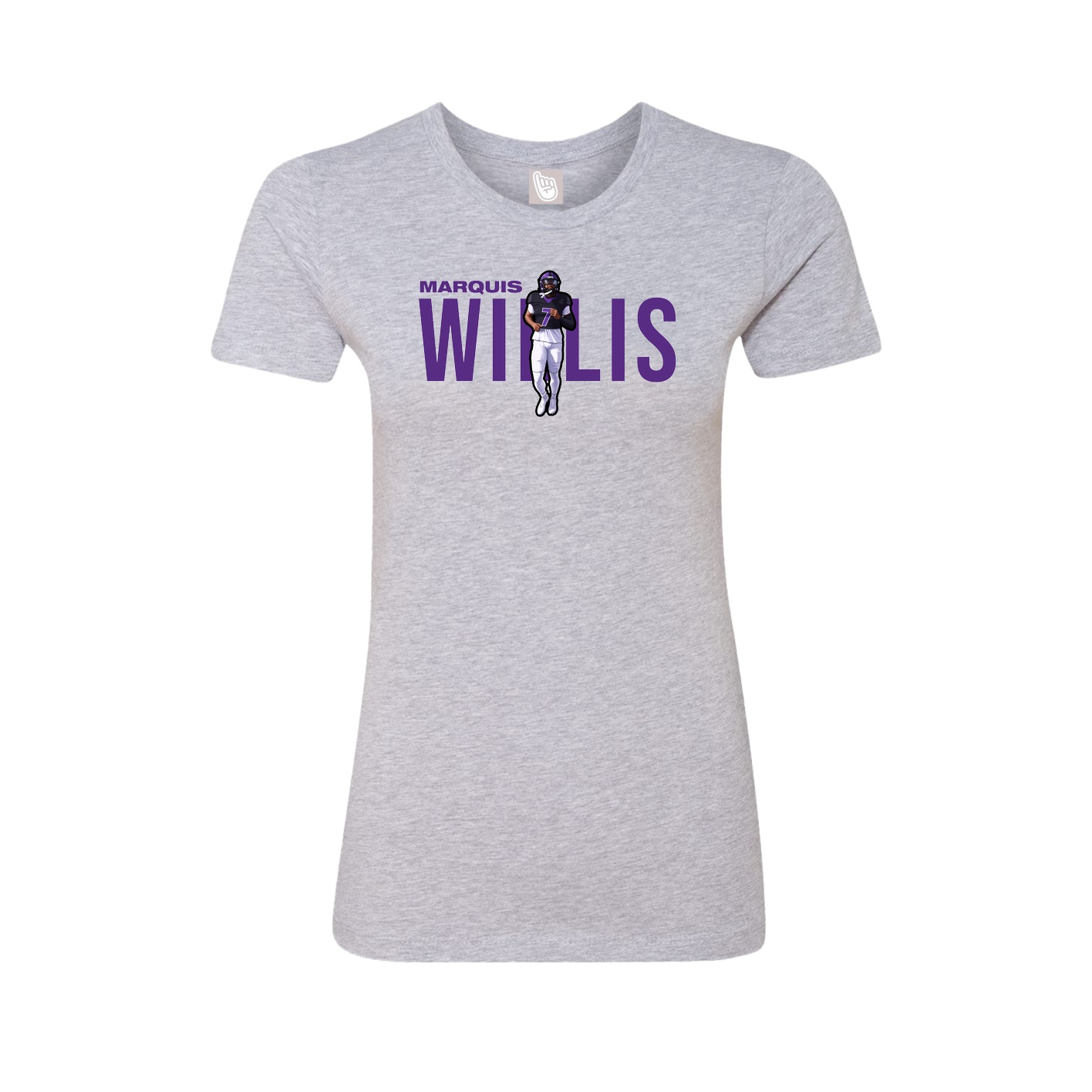 Fitted Women's Tee — Player Name in Grey