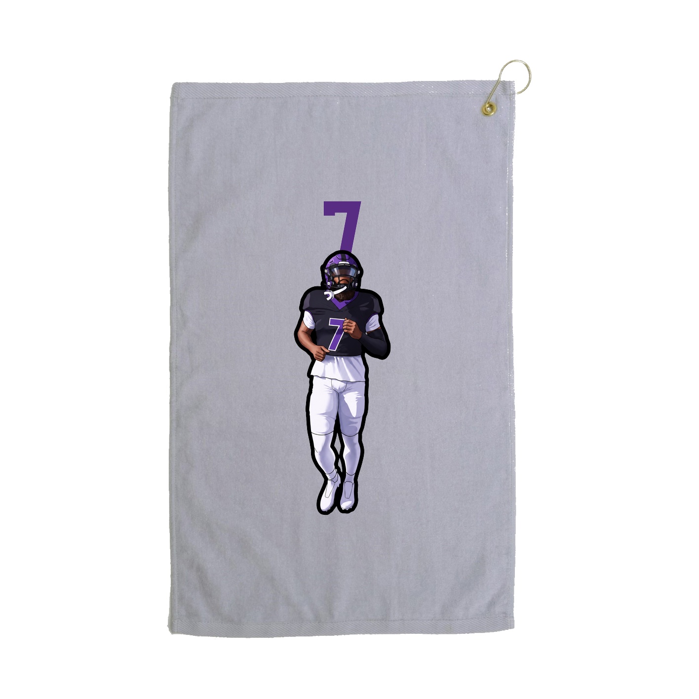 Golf Towel — Number Top in Grey