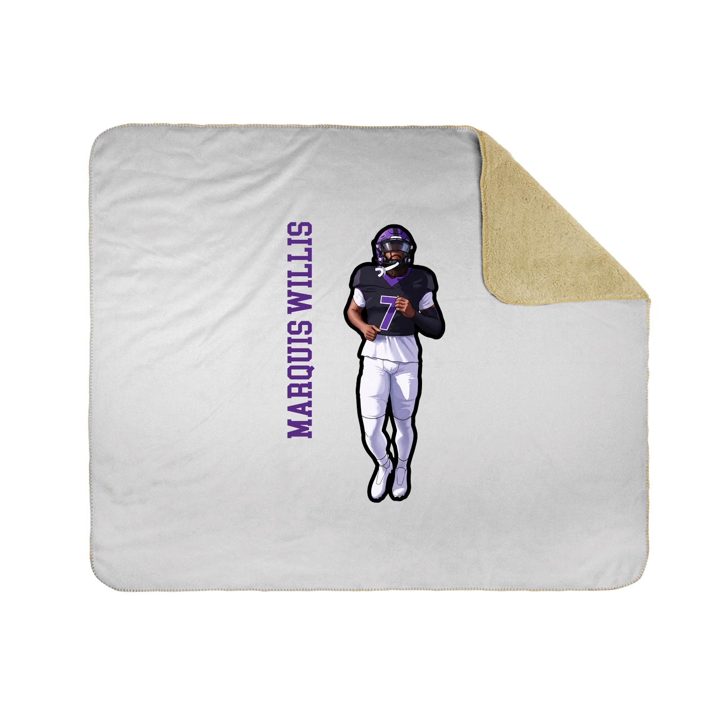 Throw Blanket — Name Vertical in White