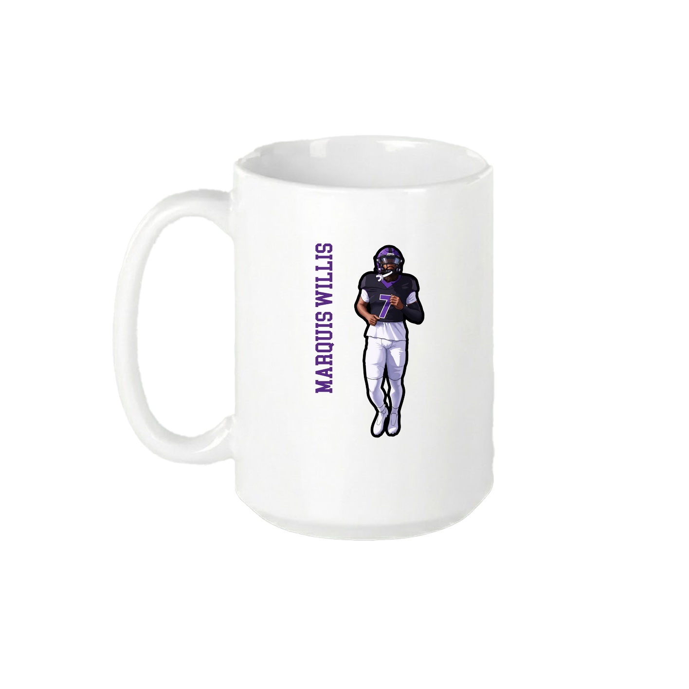 15oz Coffee Mug — Name Vertical in White
