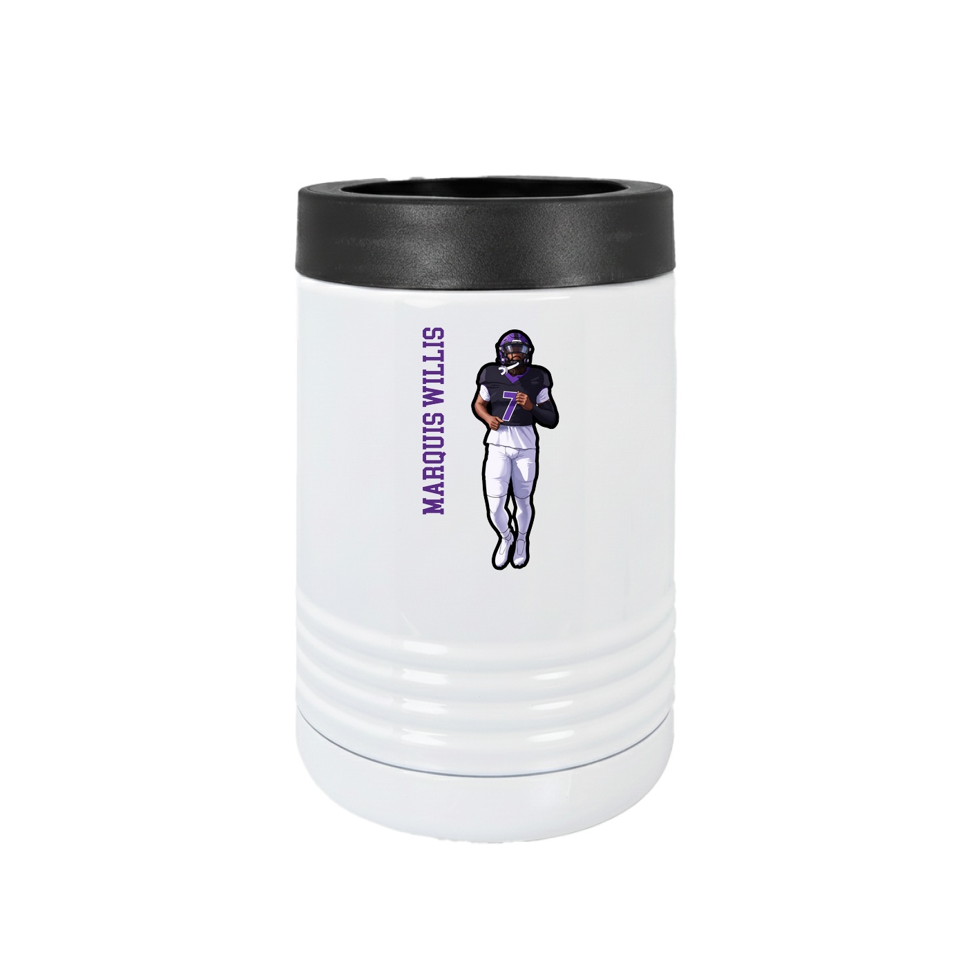 Beverage Holder — Name Vertical in White