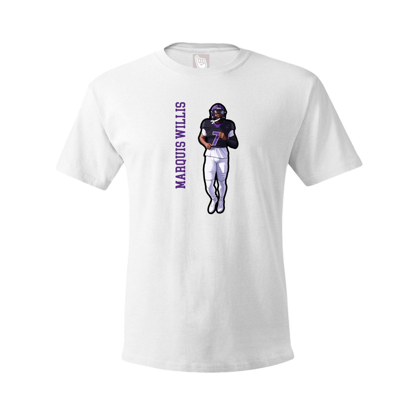Tee — Name Vertical in White