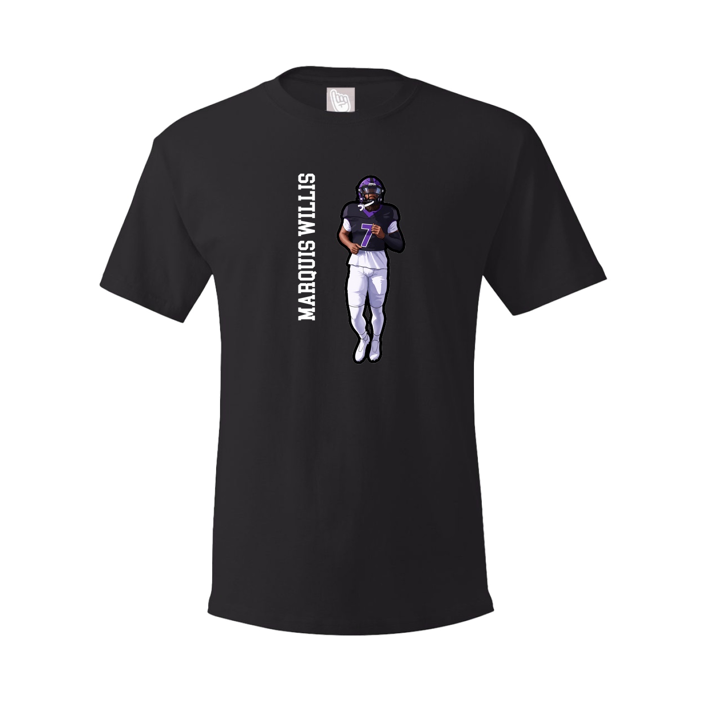 Youth Tee — Name Vertical in Black