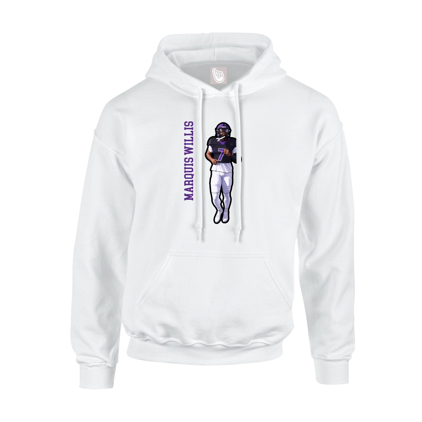 Hoodie — Name Vertical in White
