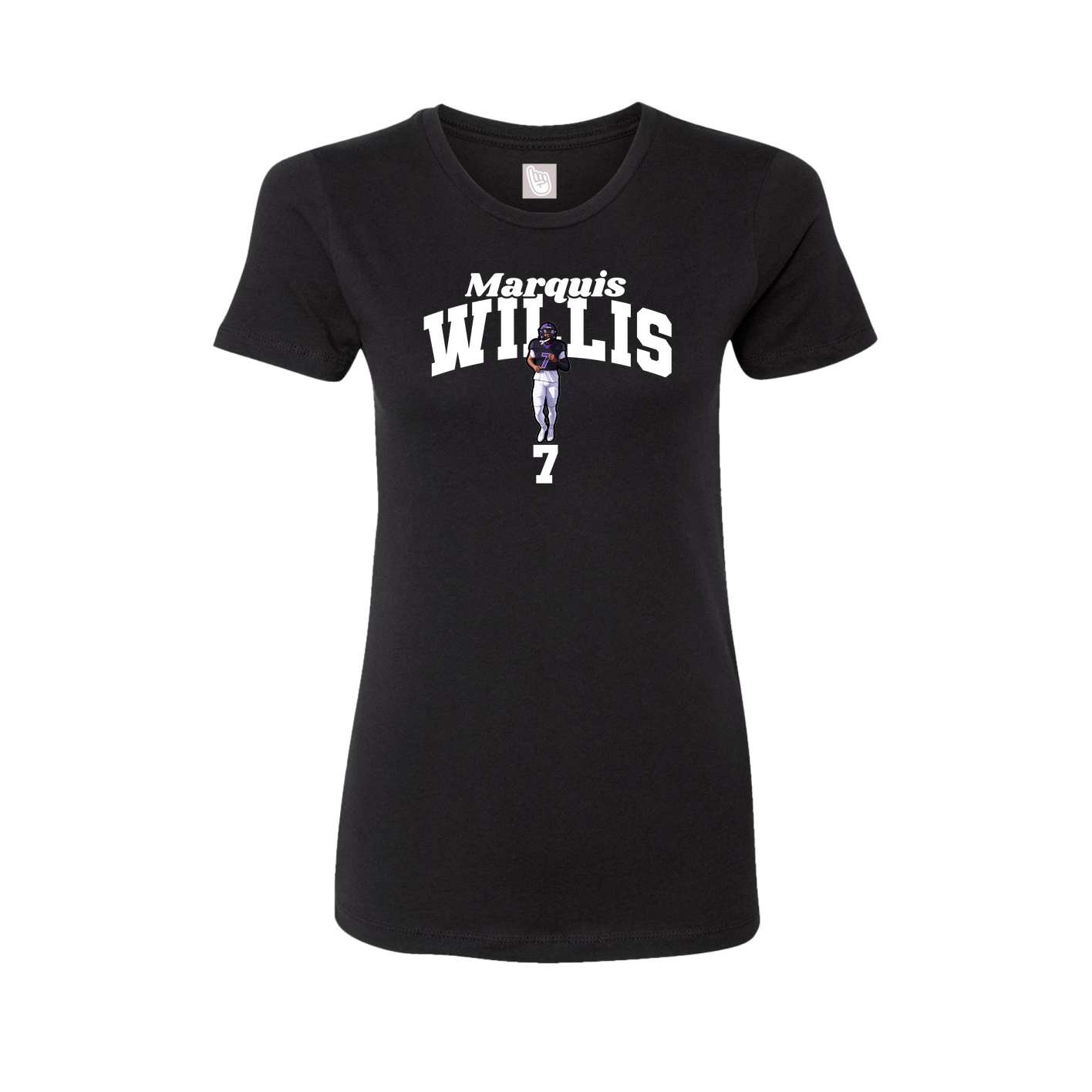 Fitted Women's Tee — Signature Arch in Black