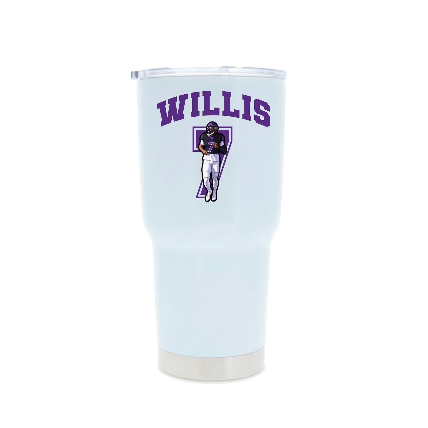 30oz Stainless Steel Tumbler — Number in White