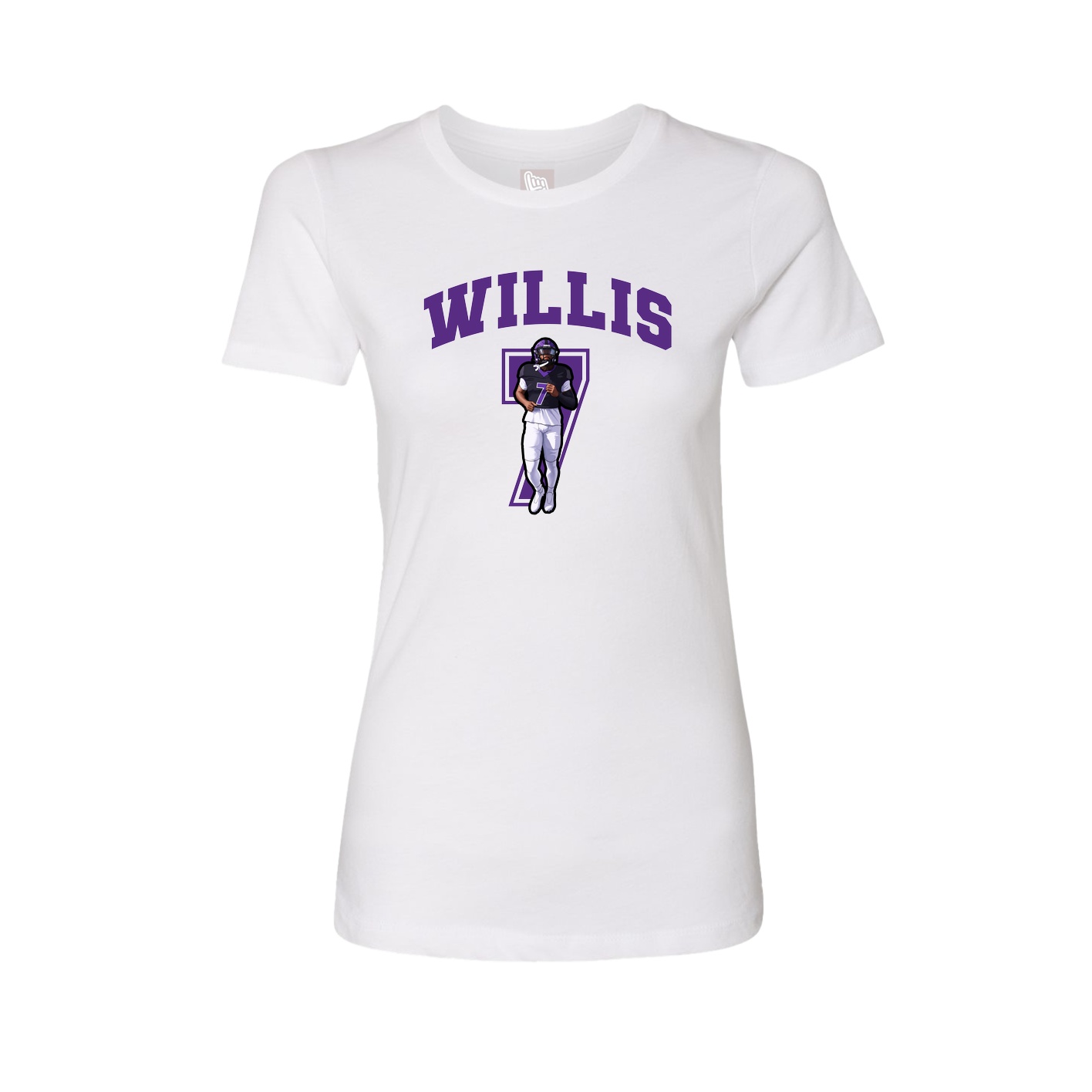Fitted Women's Tee — Number in White