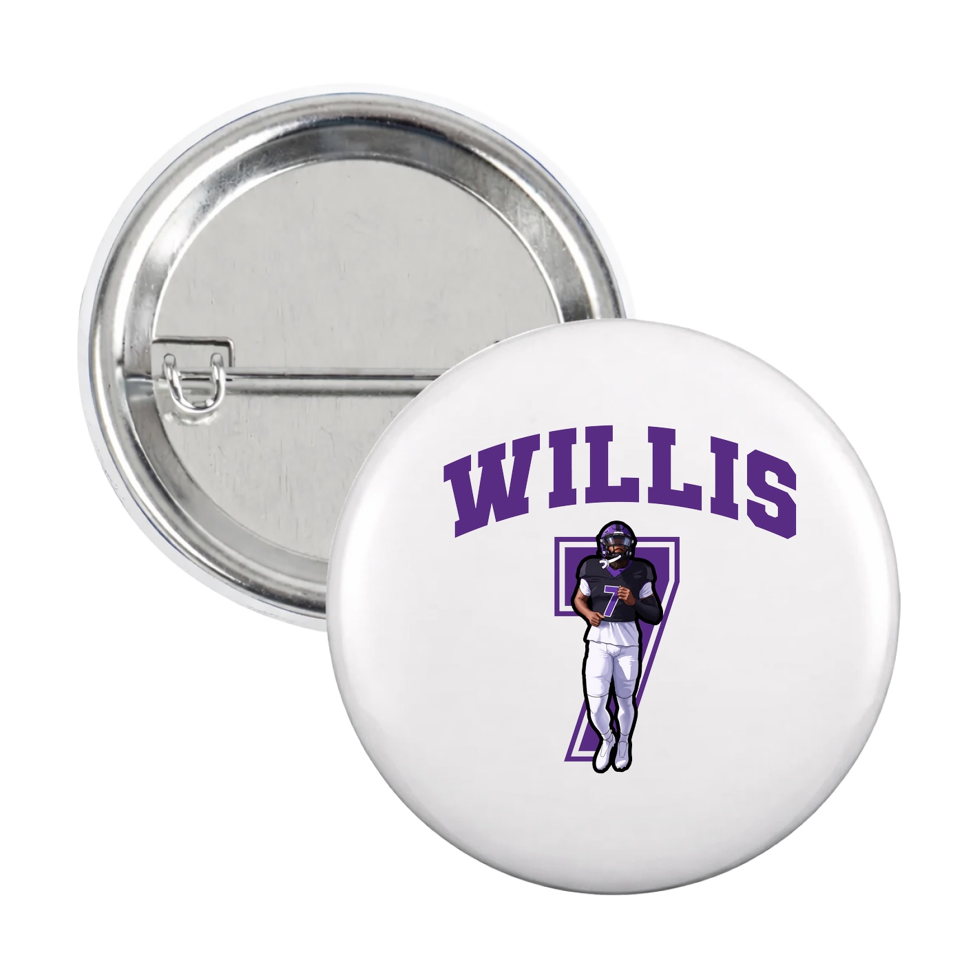 Game Day Button — Number in White
