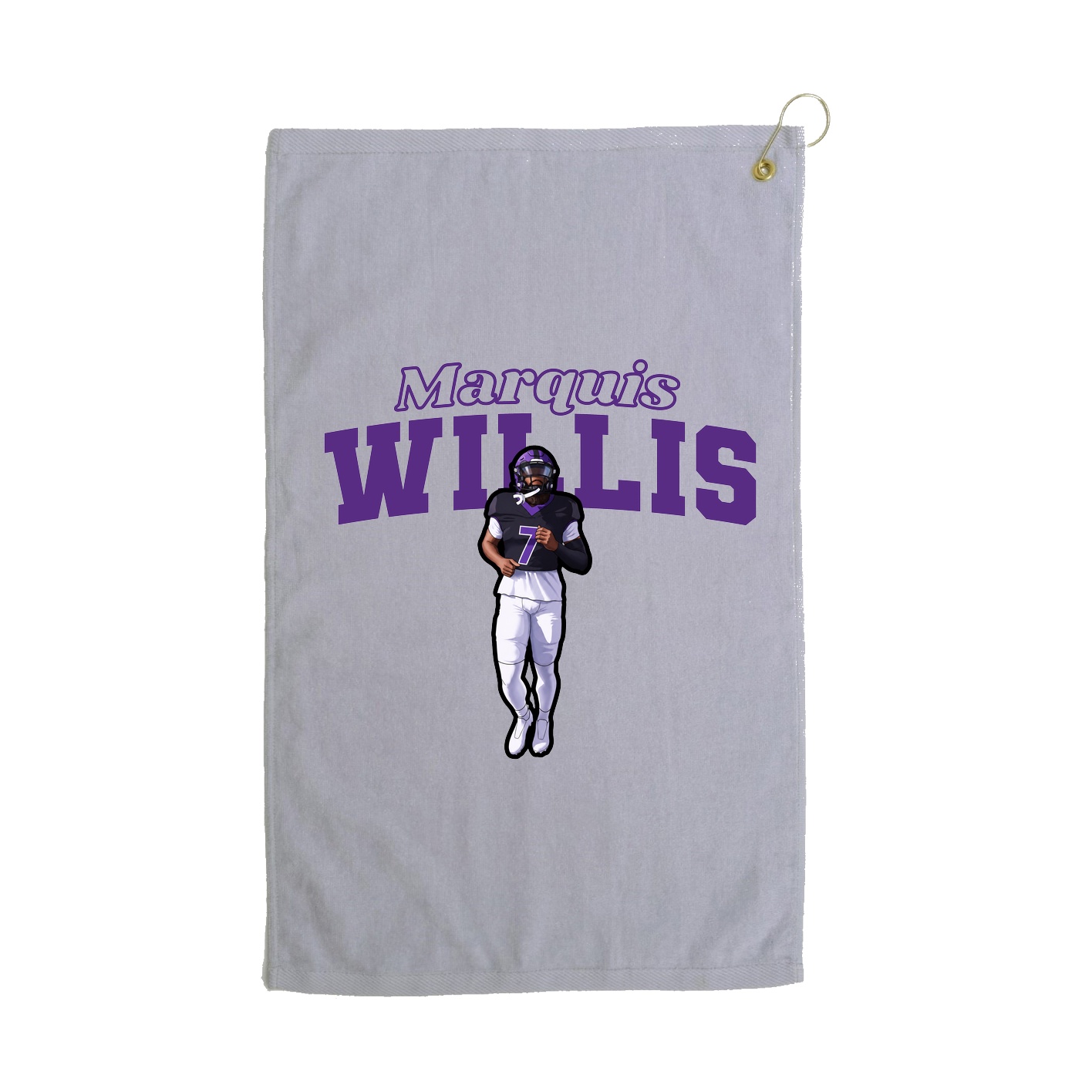 Golf Towel — Name Arch in Grey