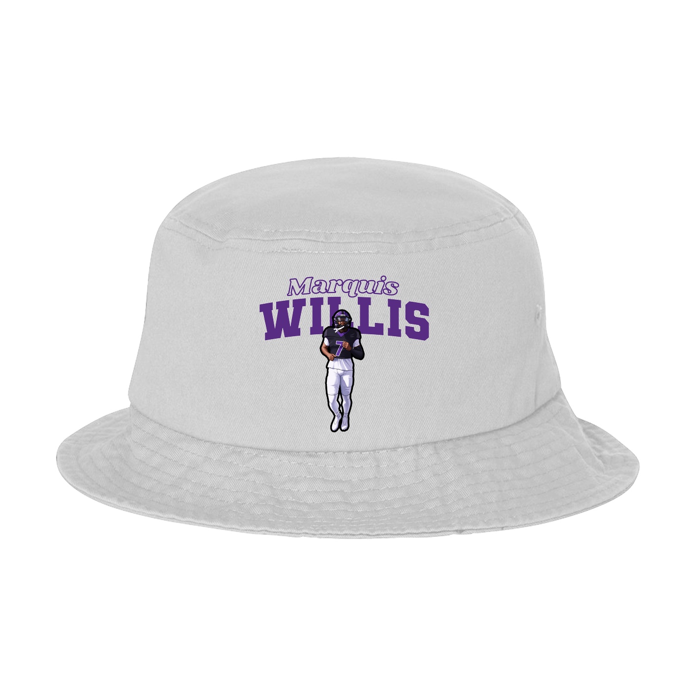 Bucket Cap — Name Arch in White