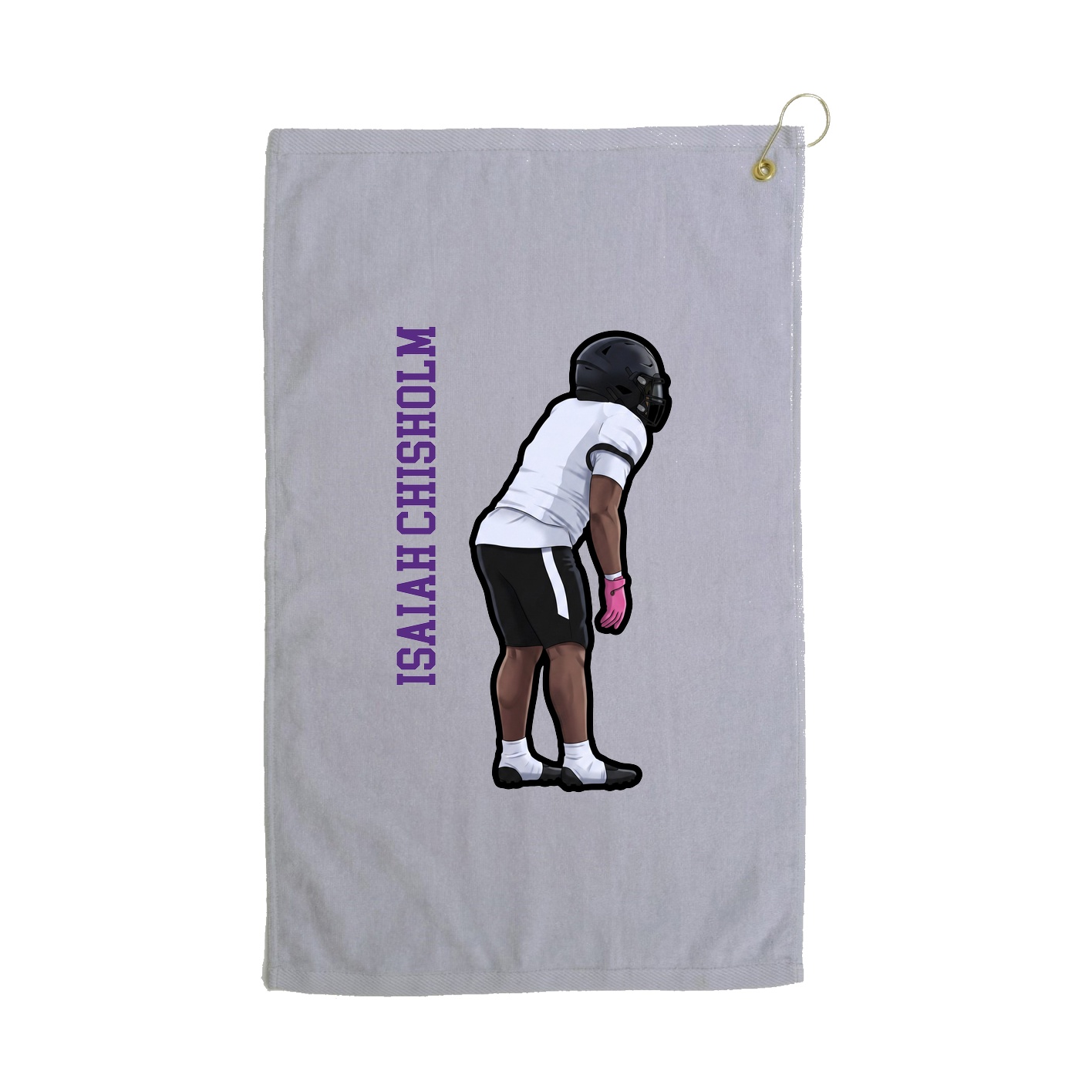 Golf Towel — Name Vertical in Grey