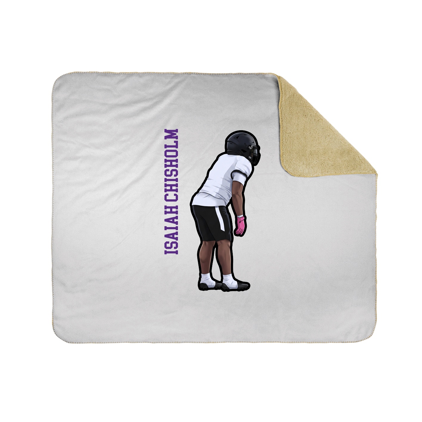 Throw Blanket — Name Vertical in White