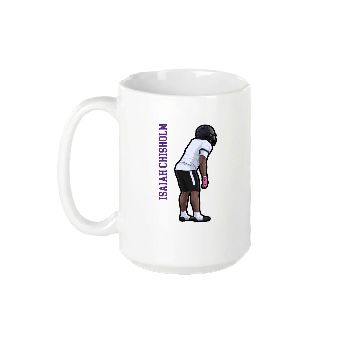 15oz Coffee Mug — Name Vertical in White