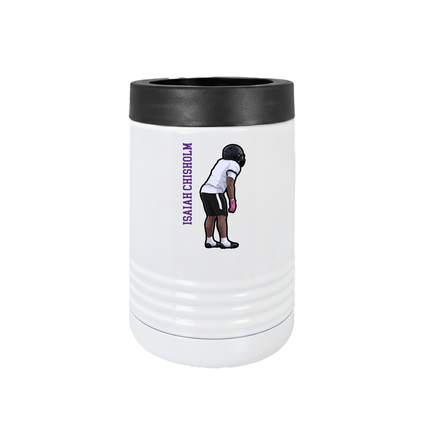 Beverage Holder — Name Vertical in White