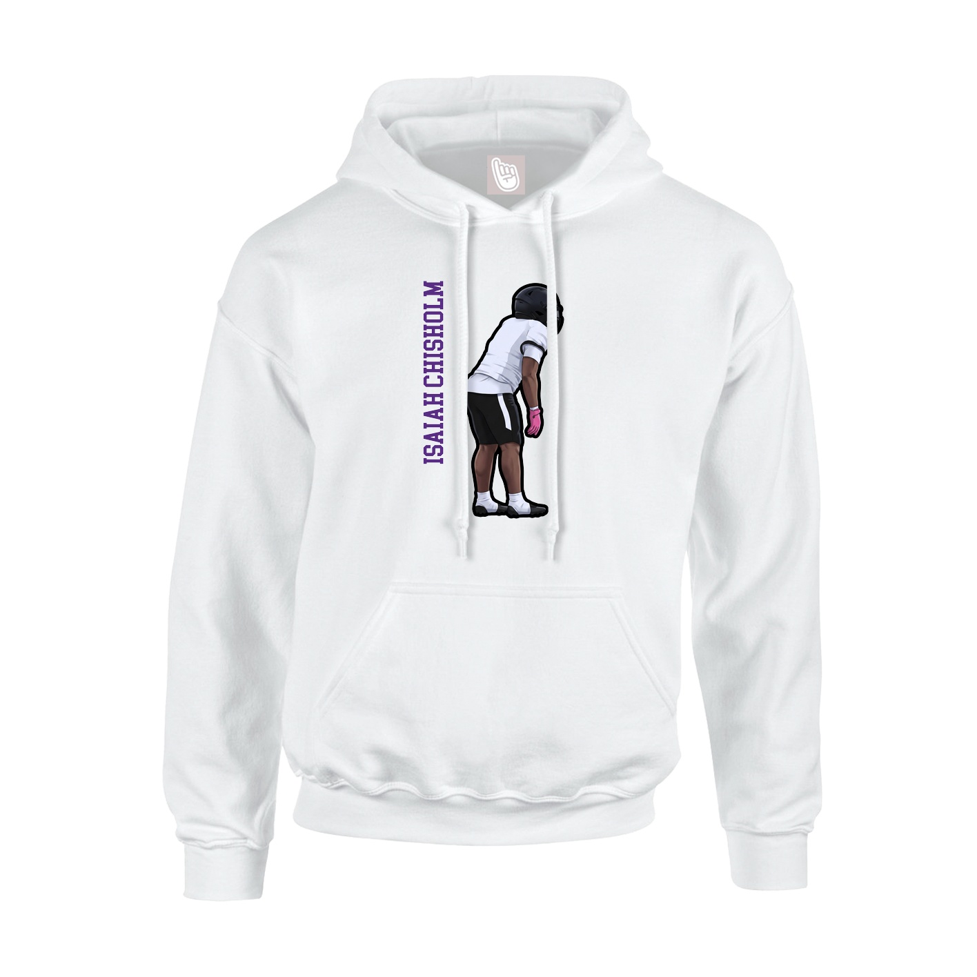 Youth Hoodie — Name Vertical in White