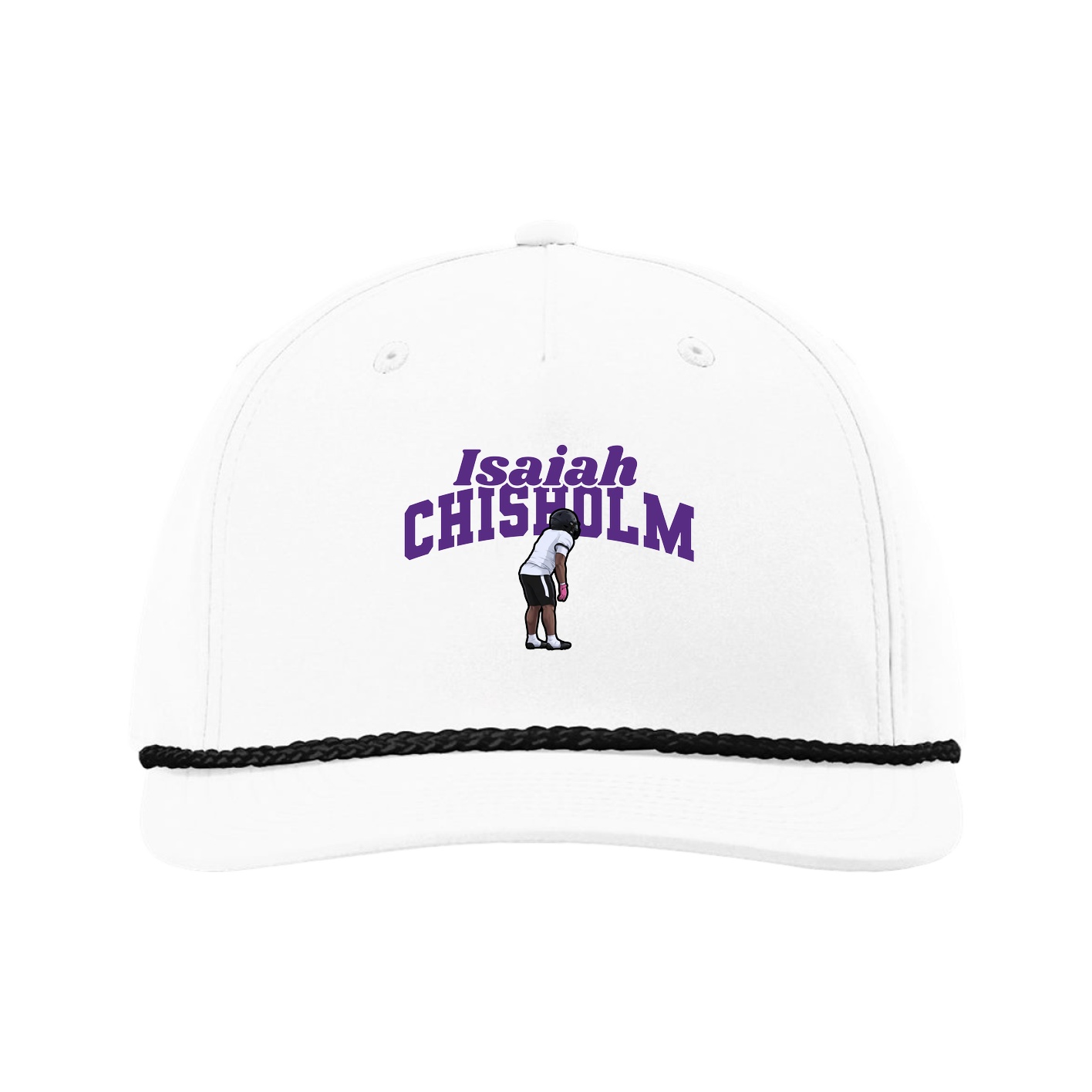 Five-Panel Classic Rope Cap — Signature Arch in White