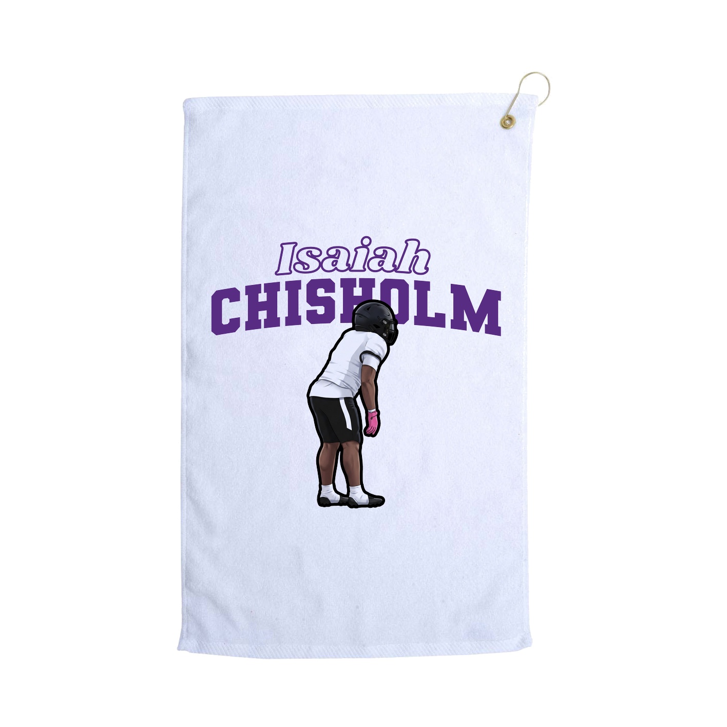 Golf Towel — Name Arch in White