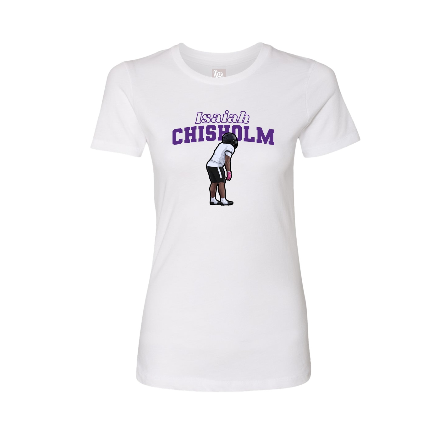 Fitted Women's Tee — Name Arch in White