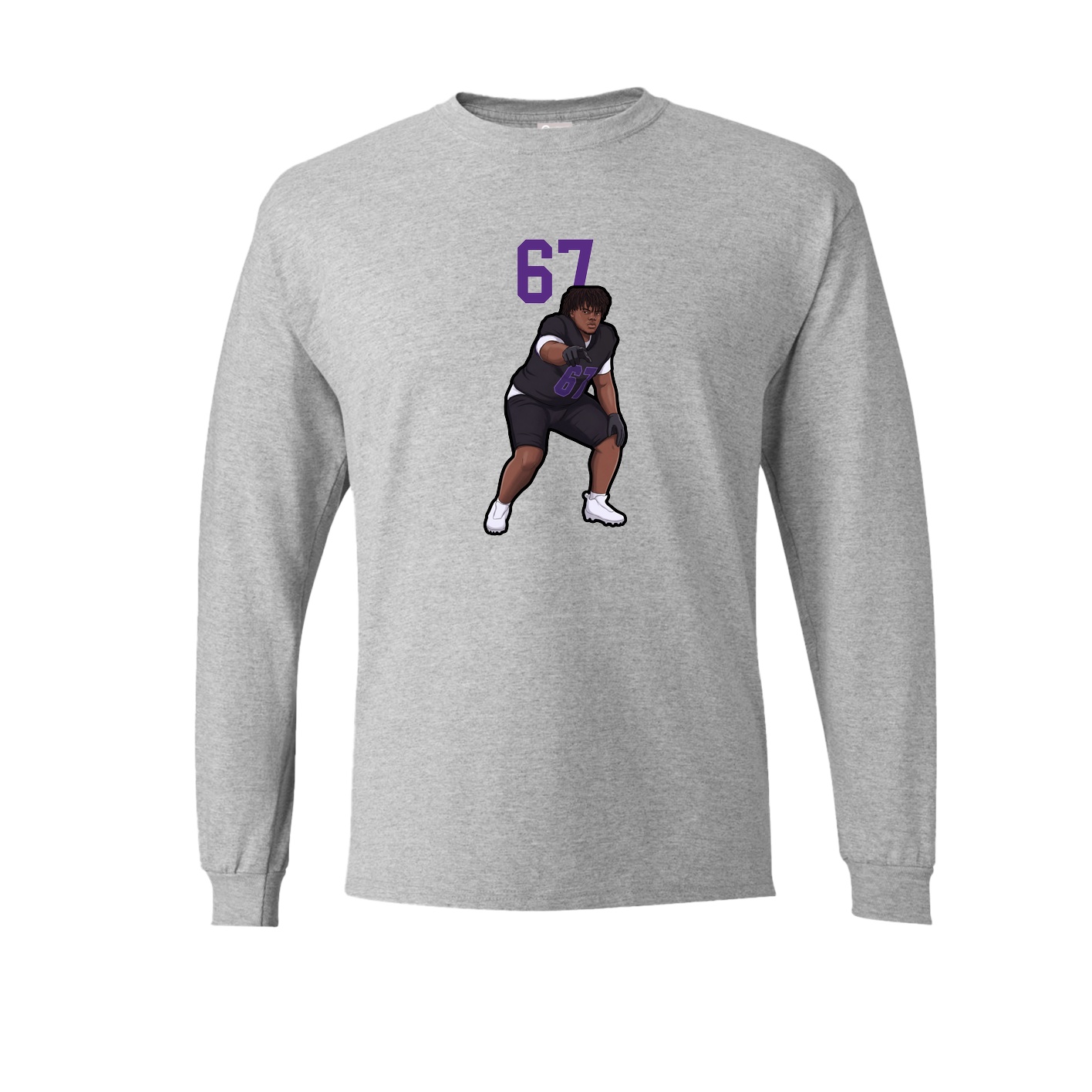 Long Sleeve Tee — Number Top in Grey