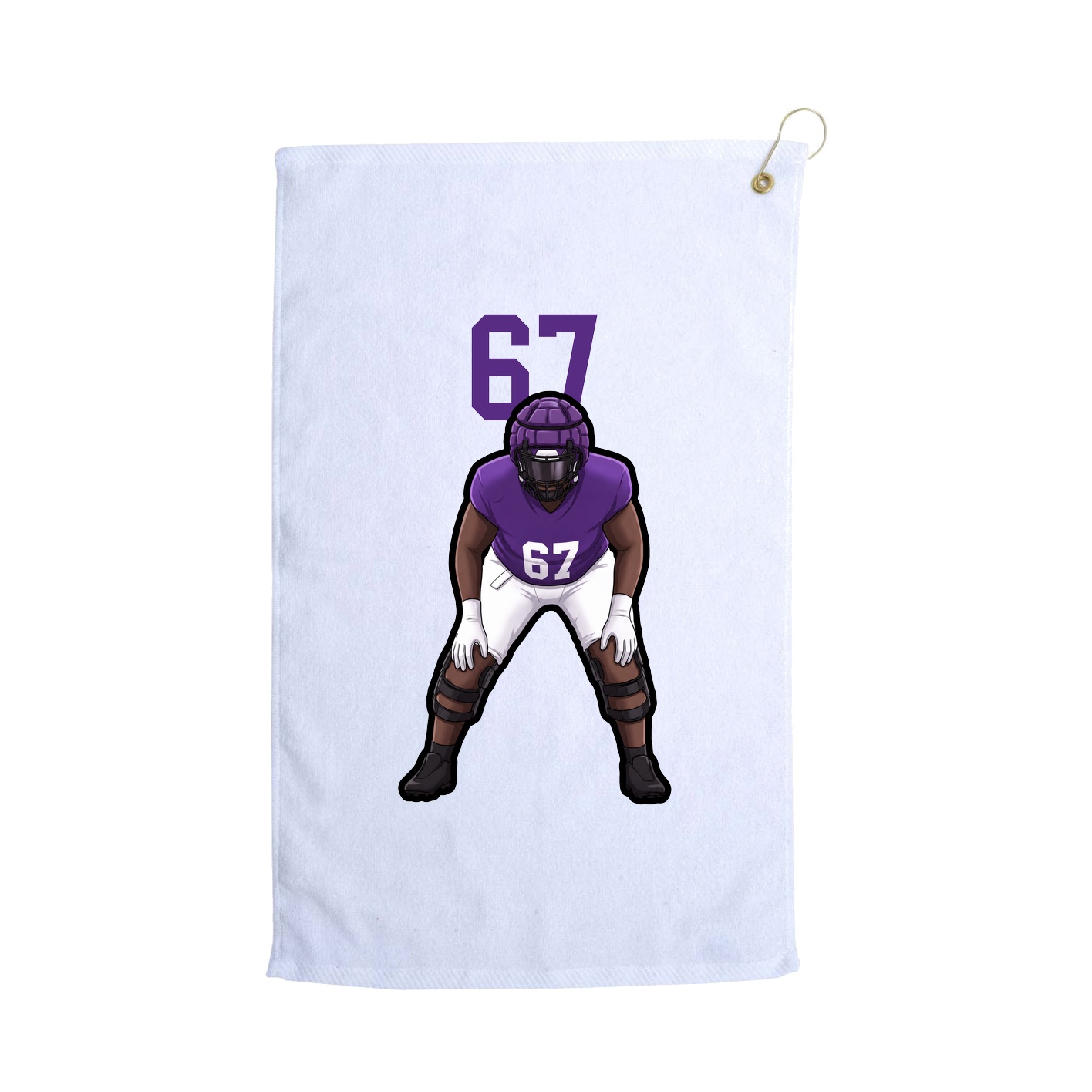 Golf Towel — Number Top in White