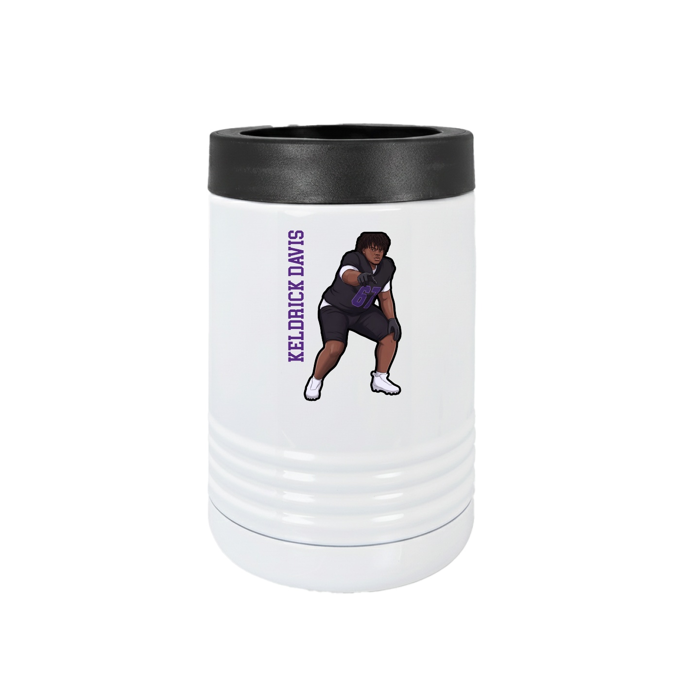 Beverage Holder — Name Vertical in White
