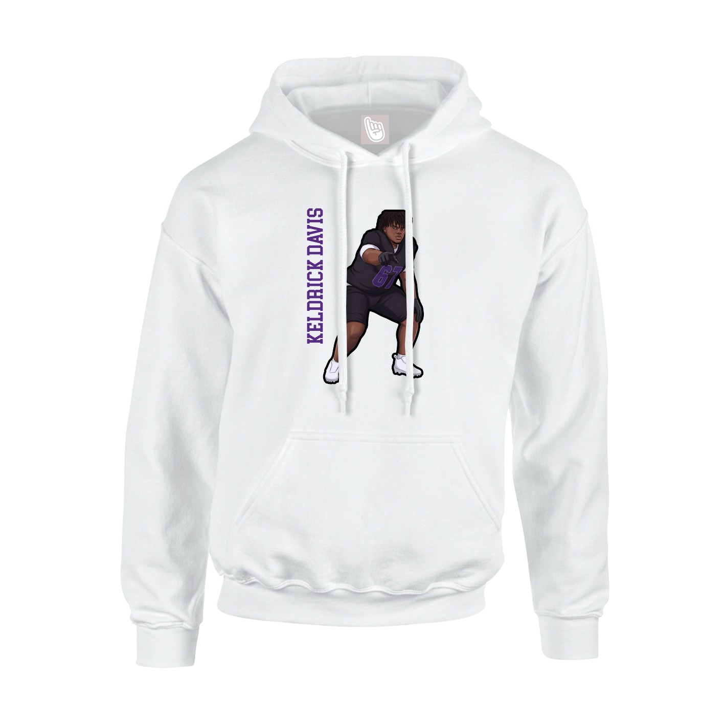 Hoodie — Name Vertical in White