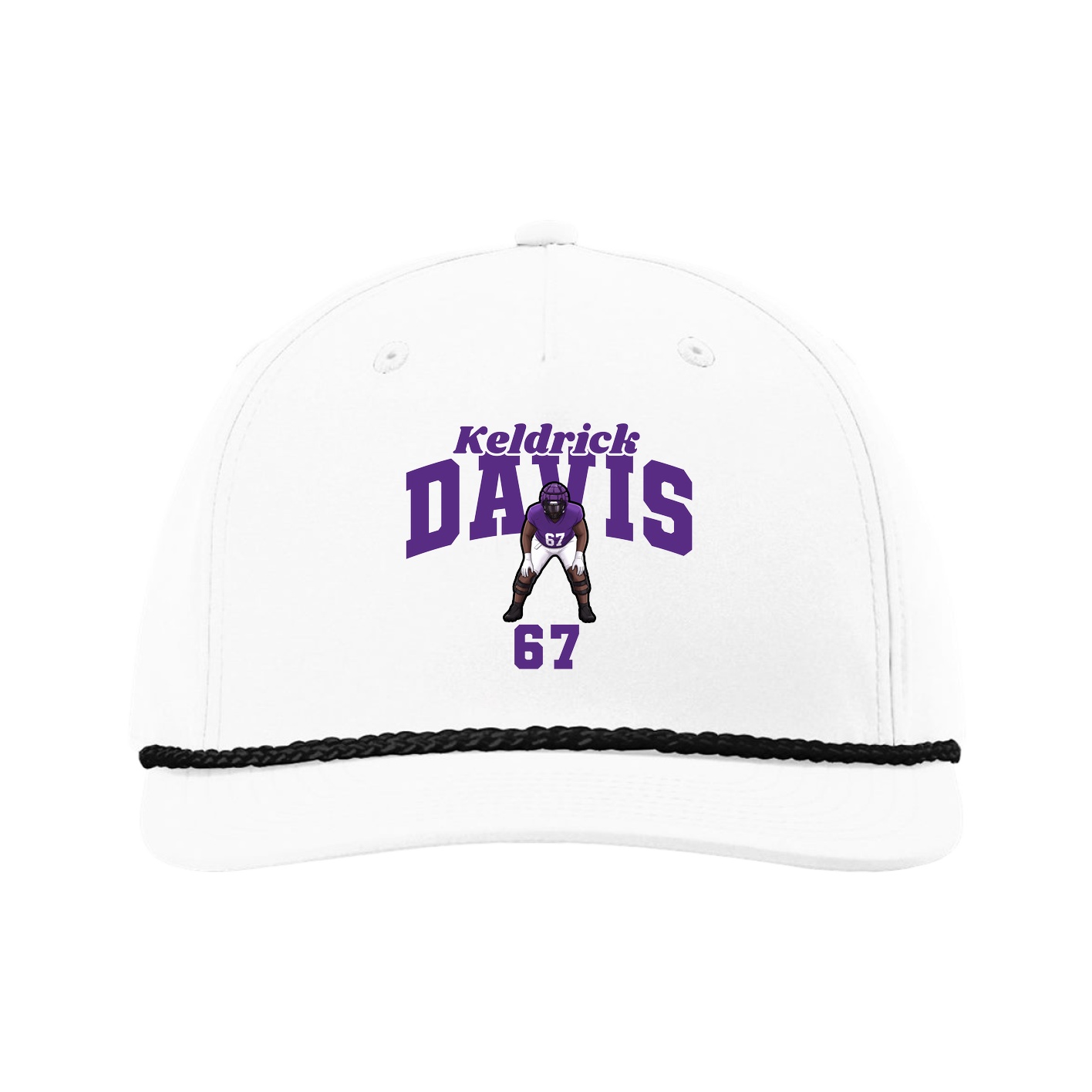 Five-Panel Classic Rope Cap — Signature Arch in White