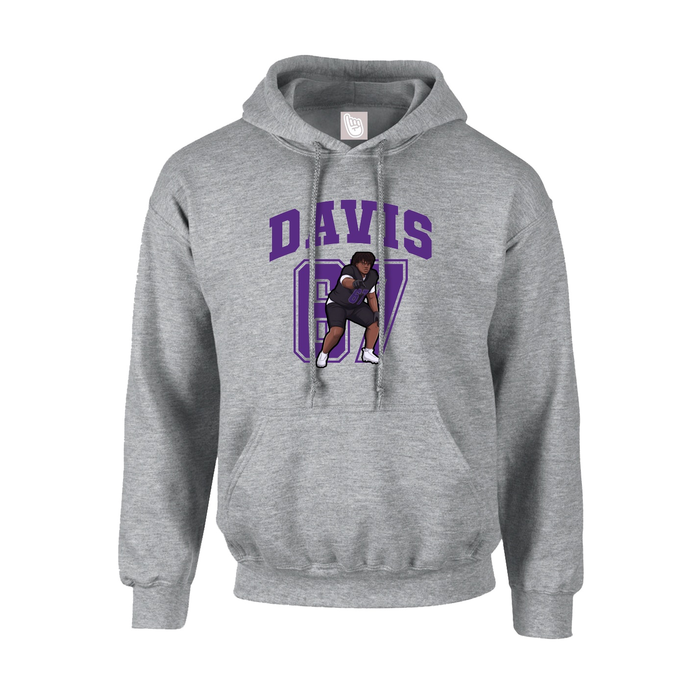 Hoodie — Number in Grey