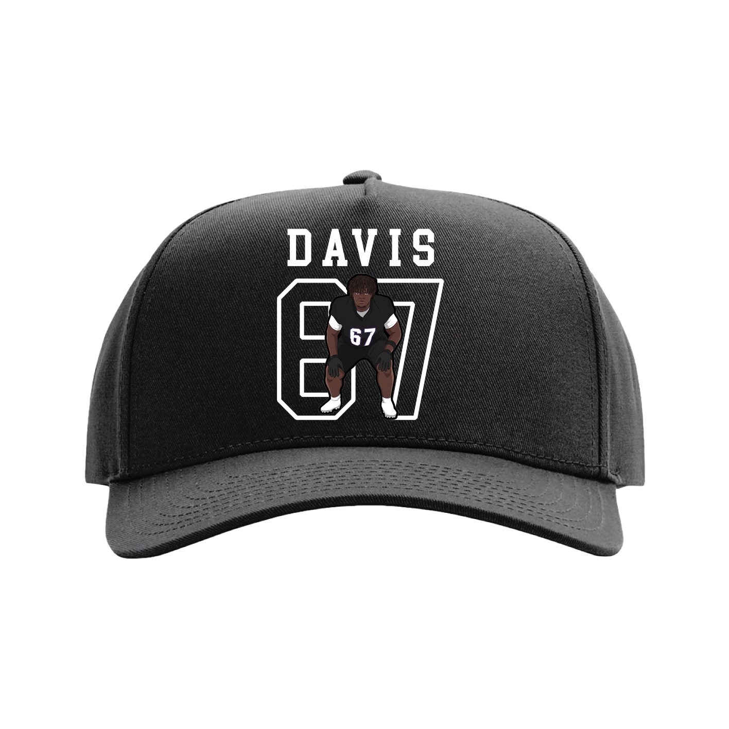Full Fabric Five-Panel Champ Cap — Shirsey in Black