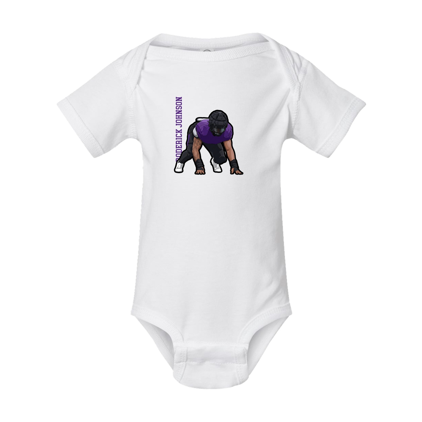Baby Onesie — Name Vertical in White