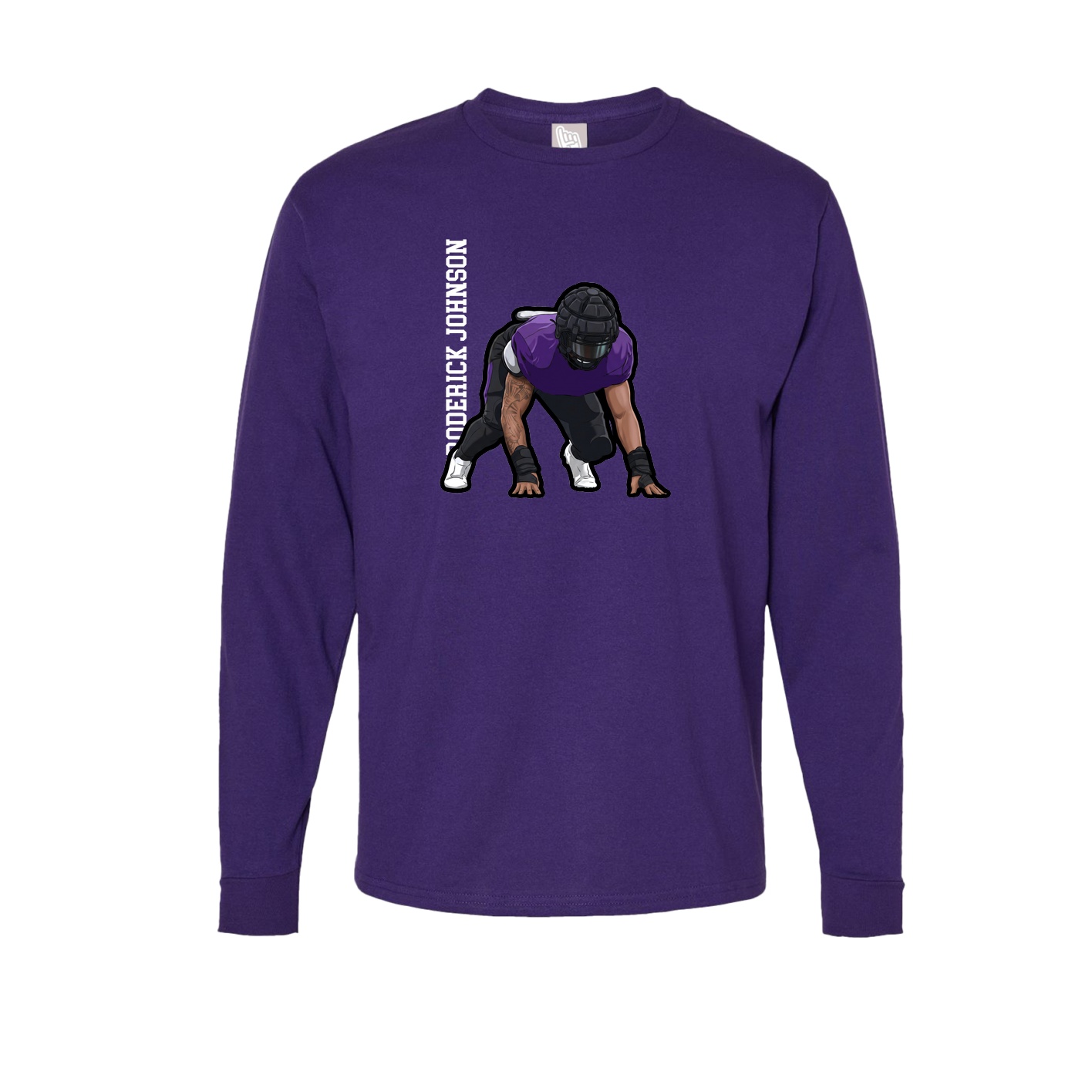 Long Sleeve Tee — Name Vertical in Purple