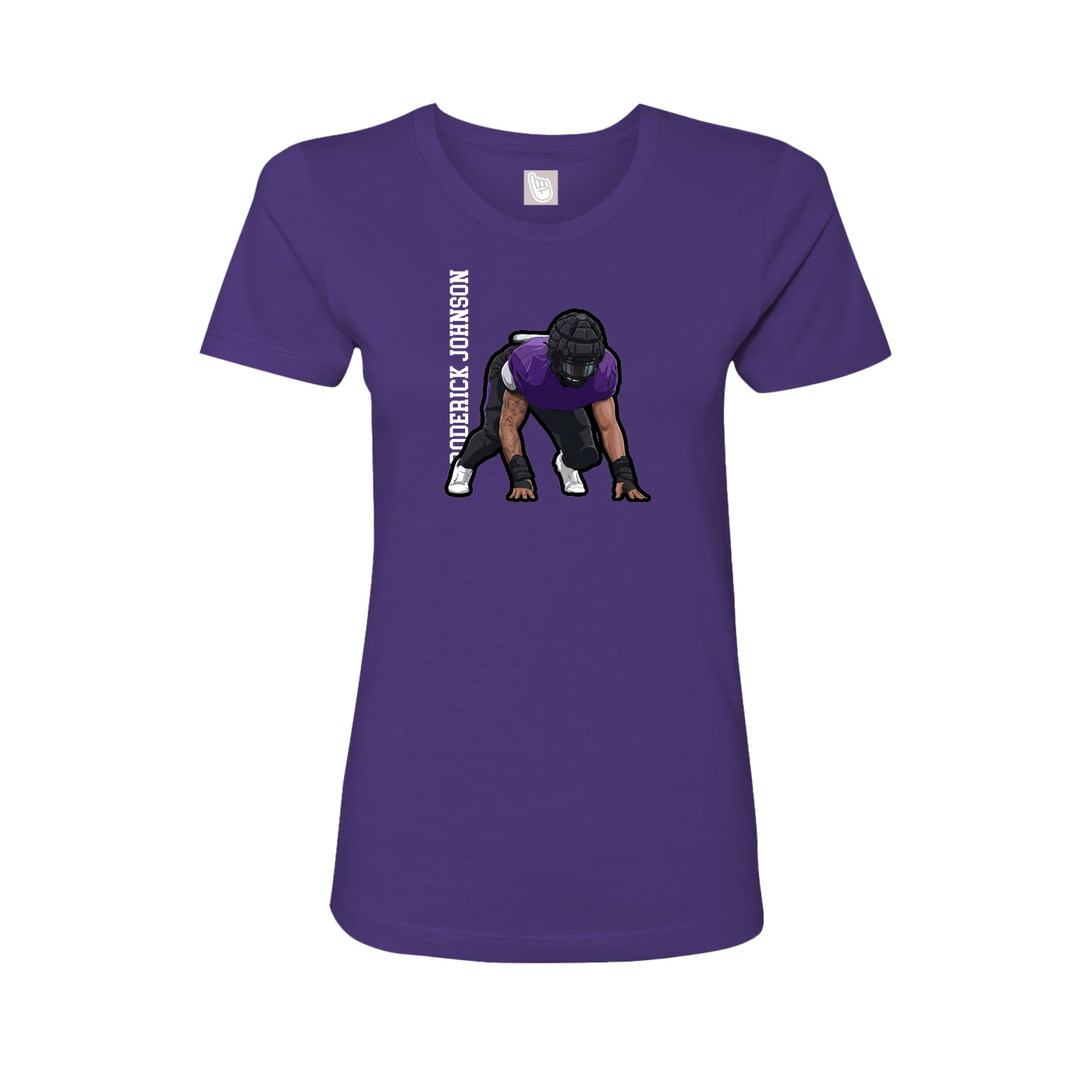 Womens Tee — Name Vertical in Purple