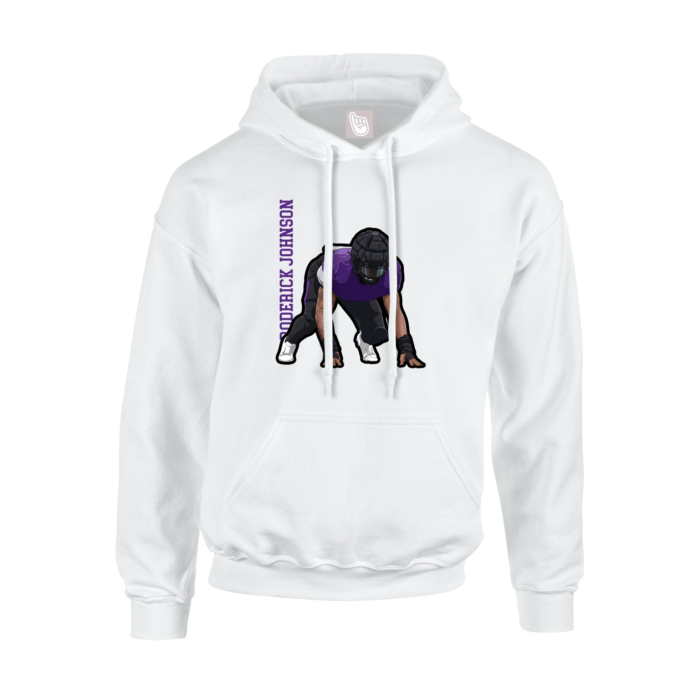 Youth Hoodie — Name Vertical in White