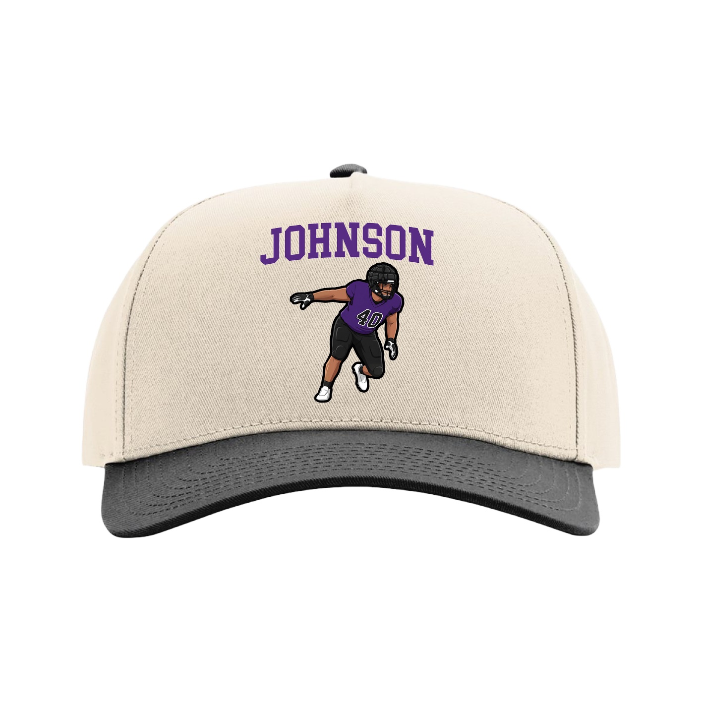 Full Fabric Five-Panel Champ Cap — Shirsey in Cream/Black