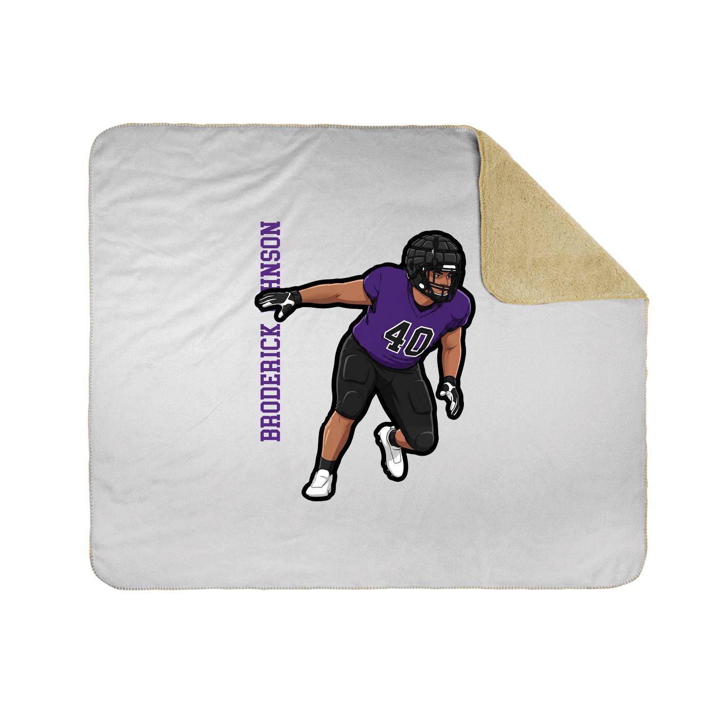 Throw Blanket — Name Vertical in White