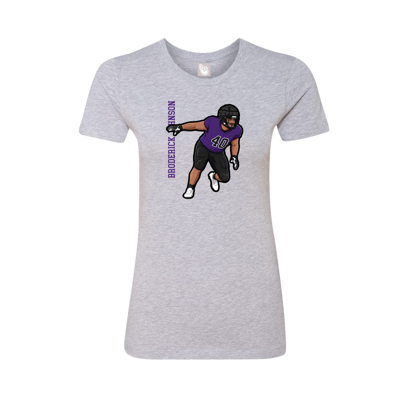 Womens Tee — Name Vertical in Grey